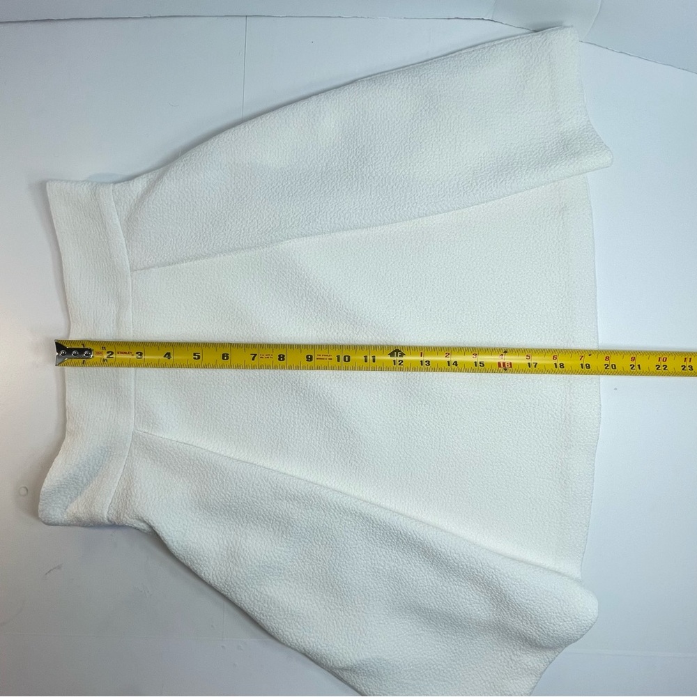 BLACK HALO Women's A-Line Box Pleat Lined Sanibel Skirt Ivory Crepe Size 0 - Picture 7 of 8